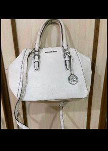 Michael Kors White Leather Handbag