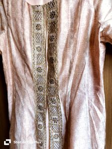 Elegant Peach Embroidered maxi dress/Kurta