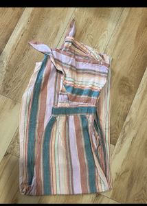 Beach Striped Strapless Jumpsuit