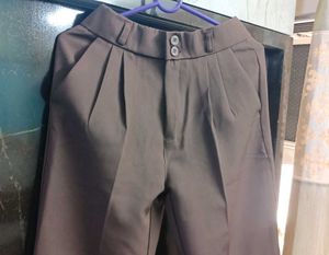 Brown Pleated Korean Pants