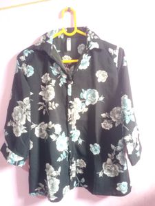 Black Floral Printed Top