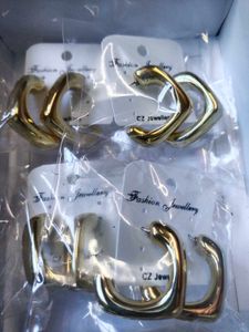 Chunky Gold Hoop Earrings Set