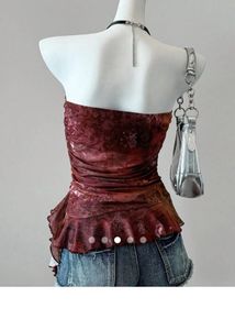 Ruffle Tube Top - Maroon