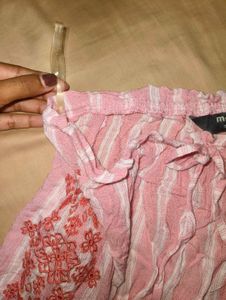 Pink Striped Off-Shoulder Top🩷