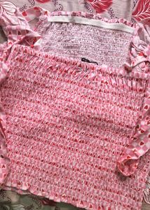 Cute Pink Smocked Heart Top( never worn)