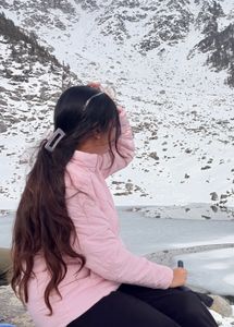 Pink puffer jacket