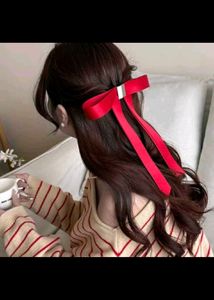 Viral Magnetic Red Ribbon Hair Clip