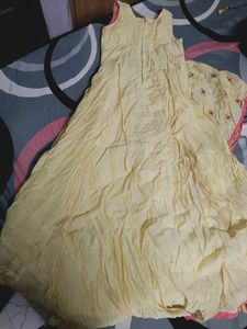 Beautiful Yellow Embroidered Gown