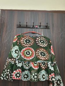 Bohemian Print Tie-Front Blouse