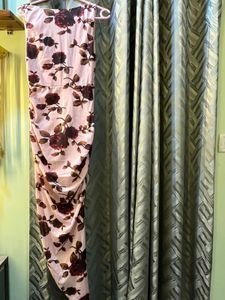 Elegant Rose Print Midi Dress
