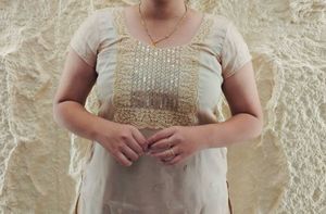 Elegant Cream Embroidered Straight Kurti ✨