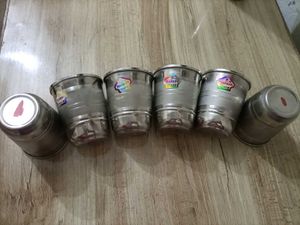 Set of 6 Stainless Steel Baby Glasses
