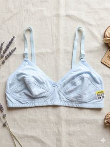 Light Blue Cotton Comfort Bra