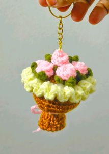 Crochet Flower Bouquet Keychain
