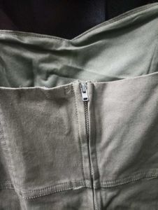 Olive Green Cargo Mini Dress