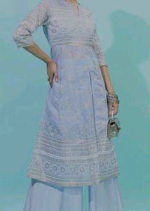 Elegant Light Blue Embroidered Kurta Set