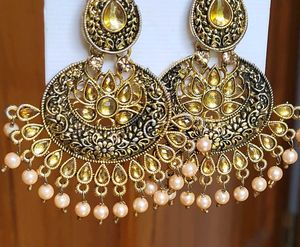 Exquisite Antique Gold Dangle Earrings