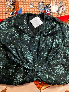 Urbanic Green &amp; Black Floral Wrap Dress
