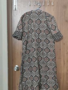 Vintage Abstract Print Button-Up Dress