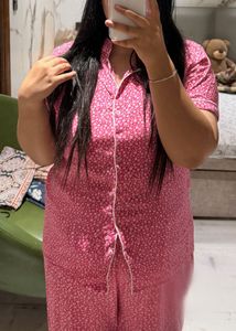 Pink Floral Pajama Set