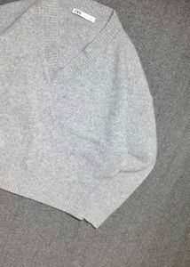 Zara Grey V-Neck Oversized Jumper
