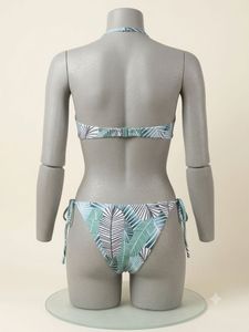 Tropical Leaf Print Bikini