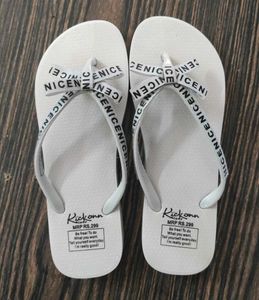 Women's White Flip Flops with Bow Detail