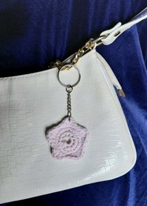 Crochet star bag charm and keychain