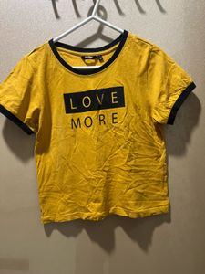 Yellow "Love More" Graphic Tee