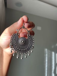 Boho Vintage Silver Chandelier Earrings