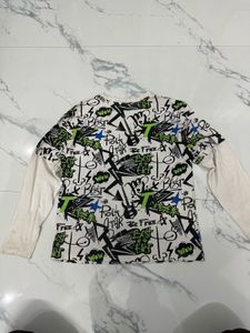 Graphic Print Long Sleeve T-Shirt Dr sleeves