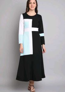 Color Block Midi Dress With Free Gift 🎁
