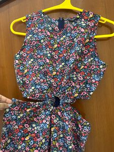 Floral Print Cut-Out Dress