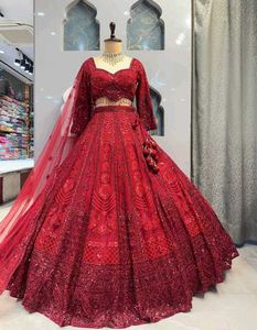 Stunning Red Embroidered Lehenga Choli