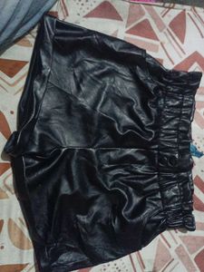 Black Faux Leather Shorts