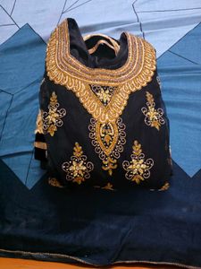 Elegant Black Saree with Gold Border