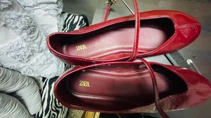 Zara Red Patent Mary Jane Flats