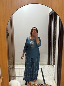 Teal Kurta Set with Palazzos