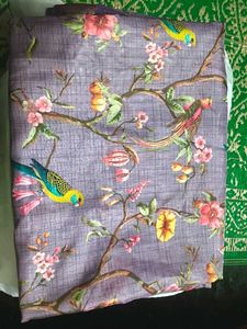Beautiful Floral &amp; Bird Print Saree