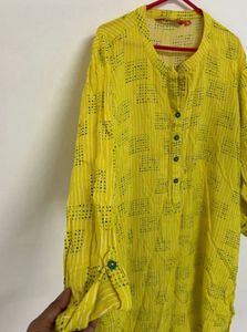 Vibrant Yellow Printed Kurta