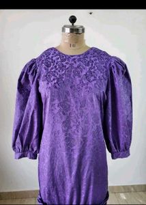 Elegant Purple Ruched Midi Dress