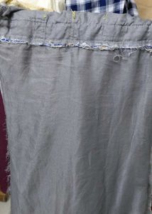 silvery-lavender art silk gown
