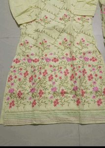Beautiful Yellow Embroidered Kurta Set