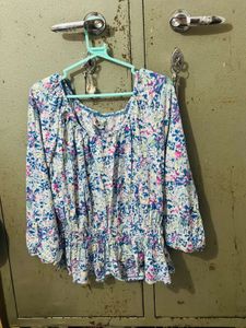 Floral Print Peplum Top