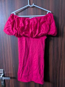 ZARA Off-Shoulder Ruffled Dress