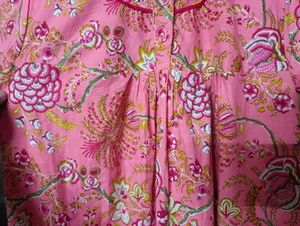 Pink Floral short Nightgown