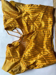 Vibrant Yellow Saree with Golden Border
