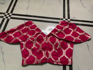Elegant Light Blue Saree with Pink Blouse