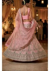Elegant Pink Embroidered Lehenga Choli