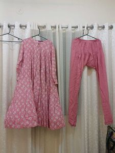 Pink Floral Kurta Set